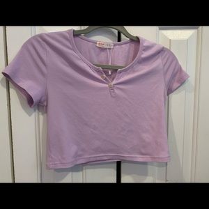 Purple cropped Romwe top